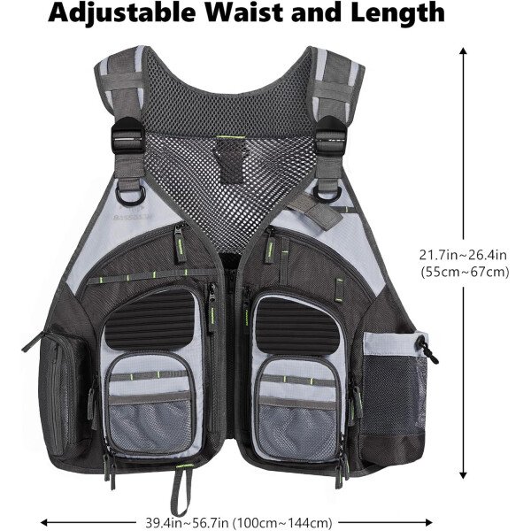 BASSDASH Chaleco de pesca ajustable para hombres y mujeres, para pesca con mosca y actividades al aire libre - Imagen 30