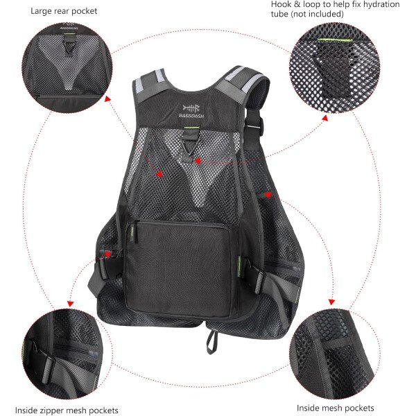 BASSDASH Chaleco de pesca ajustable para hombres y mujeres, para pesca con mosca y actividades al aire libre - Imagen 33