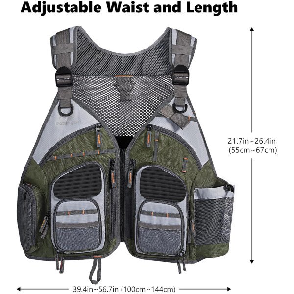 BASSDASH Chaleco de pesca ajustable para hombres y mujeres, para pesca con mosca y actividades al aire libre - Imagen 36