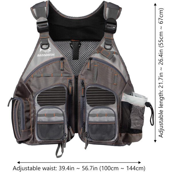 BASSDASH Chaleco de pesca ajustable para hombres y mujeres, para pesca con mosca y actividades al aire libre - Imagen 41
