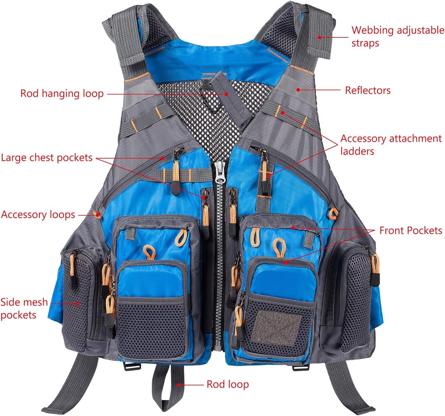 BASSDASH Chaleco de pesca ajustable para hombres y mujeres, para pesca con mosca y actividades al aire libre - Imagen 48