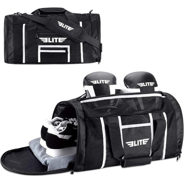 Elite Sports Bolsa de lona para gimnasio de boxeo para MMA, BJJ, equipo de Jiu Jitsu, bolsa de boxeo para gimnasio atlético