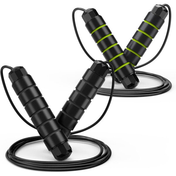 Cuerda de saltar, cable de cuerda de salto de velocidad rápida sin enredos con rodamientos de bolas para mujeres, hombres y niños, cuerda de saltar de acero ajustable con asas de espuma para fitness, - Imagen 29