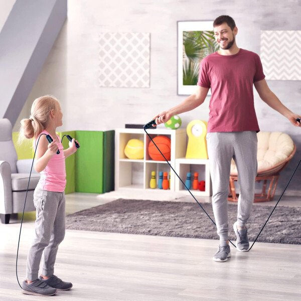 Cuerda de saltar, cable de cuerda de salto de velocidad rápida sin enredos con rodamientos de bolas para mujeres, hombres y niños, cuerda de saltar de acero ajustable con asas de espuma para fitness, - Imagen 40