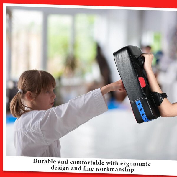 Poen 3 almohadillas de taekwondo Kick Pads Muay Thai MMA Karate Sparring Gear artes marciales kickboxing almohadillas de entrenamiento de punzonado golpeando equipo objetivo palas de cuero PU golpear - Imagen 7