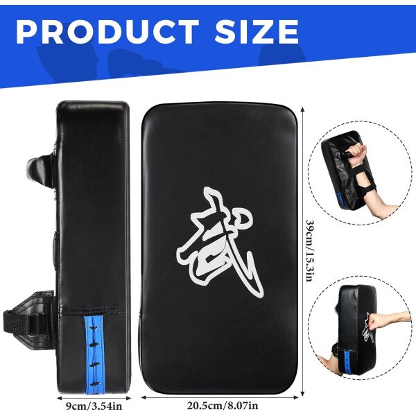 Poen 3 almohadillas de taekwondo Kick Pads Muay Thai MMA Karate Sparring Gear artes marciales kickboxing almohadillas de entrenamiento de punzonado golpeando equipo objetivo palas de cuero PU golpear - Imagen 12