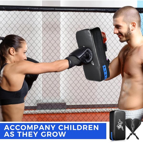 Poen 3 almohadillas de taekwondo Kick Pads Muay Thai MMA Karate Sparring Gear artes marciales kickboxing almohadillas de entrenamiento de punzonado golpeando equipo objetivo palas de cuero PU golpear - Imagen 13
