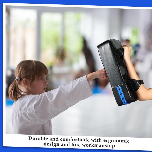 Poen 3 almohadillas de taekwondo Kick Pads Muay Thai MMA Karate Sparring Gear artes marciales kickboxing almohadillas de entrenamiento de punzonado golpeando equipo objetivo palas de cuero PU golpear - Imagen 14