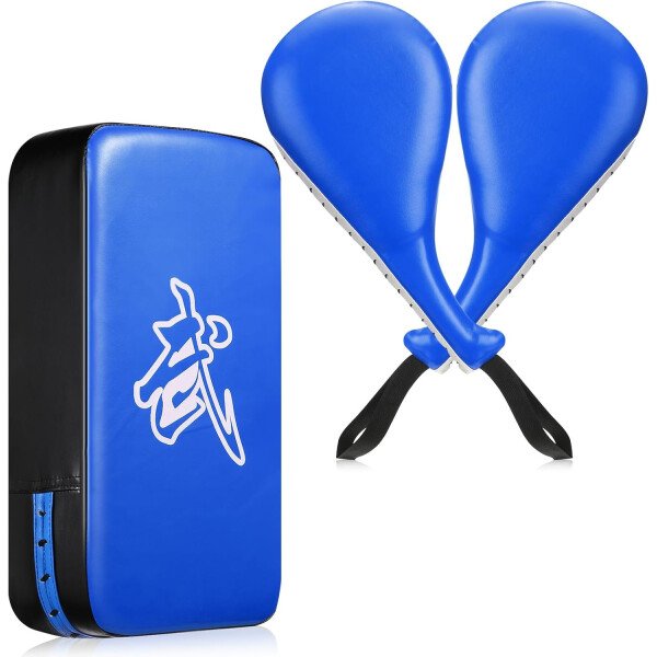 Poen 3 almohadillas de taekwondo Kick Pads Muay Thai MMA Karate Sparring Gear artes marciales kickboxing almohadillas de entrenamiento de punzonado golpeando equipo objetivo palas de cuero PU golpear - Imagen 15