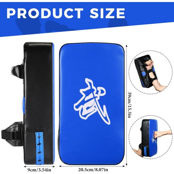 Poen 3 almohadillas de taekwondo Kick Pads Muay Thai MMA Karate Sparring Gear artes marciales kickboxing almohadillas de entrenamiento de punzonado golpeando equipo objetivo palas de cuero PU golpear - Imagen 17