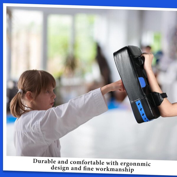 Poen 3 almohadillas de taekwondo Kick Pads Muay Thai MMA Karate Sparring Gear artes marciales kickboxing almohadillas de entrenamiento de punzonado golpeando equipo objetivo palas de cuero PU golpear - Imagen 20