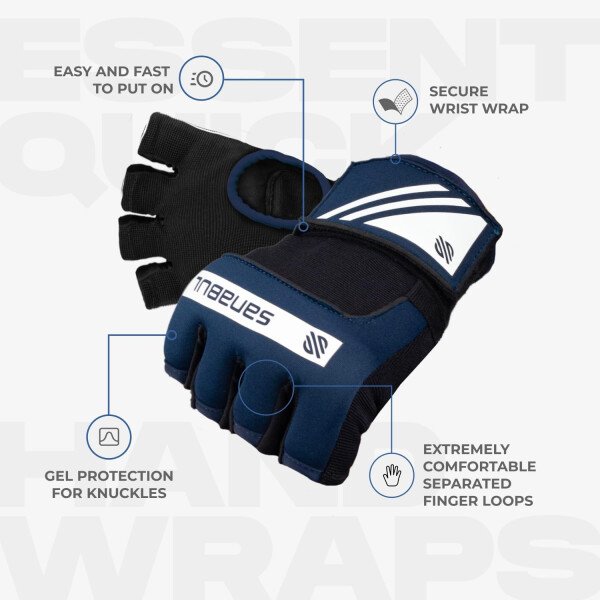 Sanabul Vendas de mano de boxeo de gel para hombres y mujeres Muay Thai MMA Kickboxing Quick Wraps Guantes interiores de boxeo Protección de nudillos de muñeca - Imagen 5