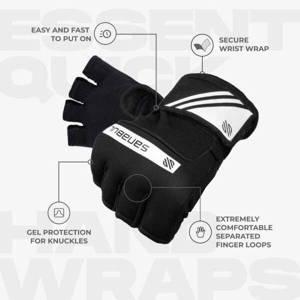 Sanabul Vendas de mano de boxeo de gel para hombres y mujeres Muay Thai MMA Kickboxing Quick Wraps Guantes interiores de boxeo Protección de nudillos de muñeca - Imagen 30
