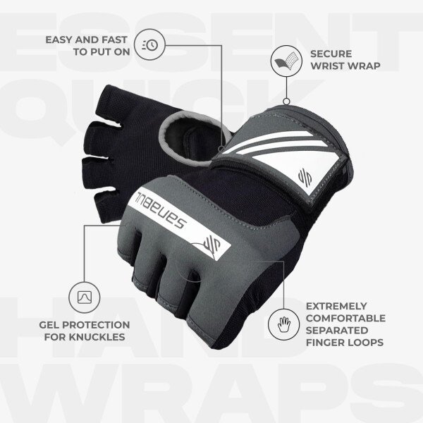 Sanabul Vendas de mano de boxeo de gel para hombres y mujeres Muay Thai MMA Kickboxing Quick Wraps Guantes interiores de boxeo Protección de nudillos de muñeca - Imagen 45