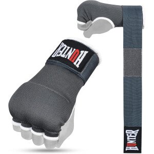 HUNTER Guantes interiores acolchados de gel con envolturas de mano para boxeo, bandas elásticas rápidas de entrenamiento para hombres y mujeres, Muay Thai MMA Kickboxing, artes marciales, nudillos,