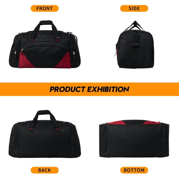 Bolsa de gimnasio para hombre, 21 pulgadas, grande, para viajes y deportes, Negro - - Imagen 21