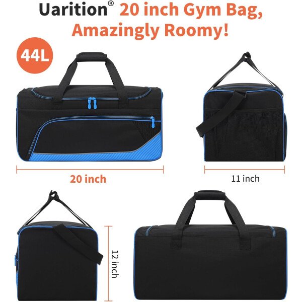 Bolsa de gimnasio para hombre, 21 pulgadas, grande, para viajes y deportes, Negro - - Imagen 43
