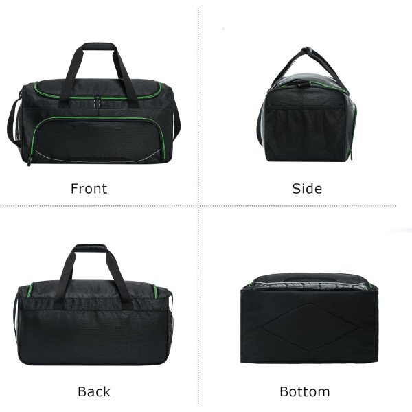 Bolsa de gimnasio para hombre, 21 pulgadas, grande, para viajes y deportes, Negro - - Imagen 49