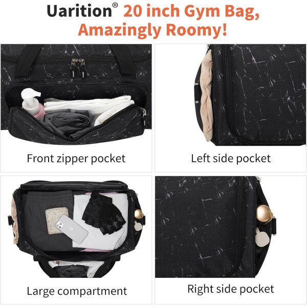 Bolsa de gimnasio para hombre, 21 pulgadas, grande, para viajes y deportes, Negro - - Imagen 53