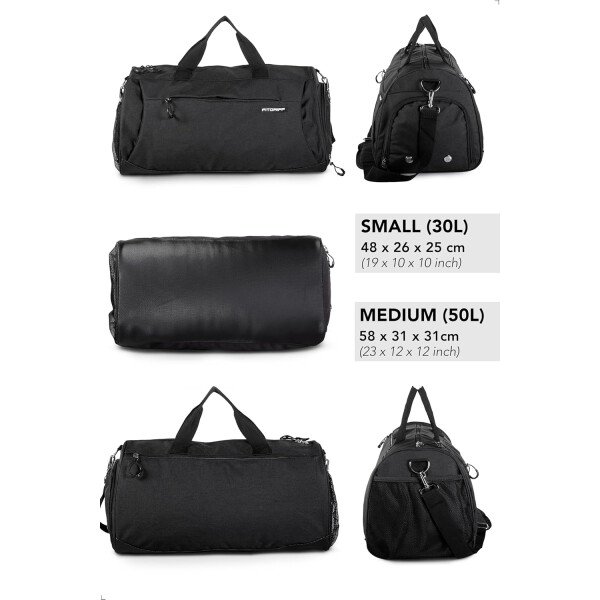Fitgriff® Bolsa de gimnasio para hombres y mujeres con compartimento para zapatos y artículos húmedos, bolsa de lona para viajes, deportes, fitness y entrenamiento - Imagen 6