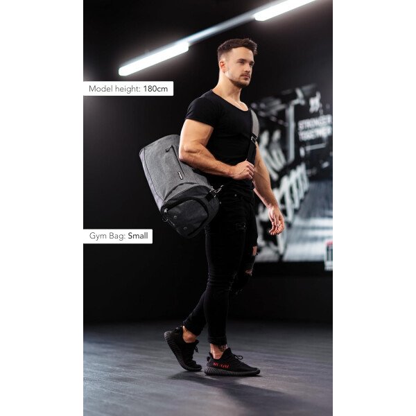 Fitgriff® Bolsa de gimnasio para hombres y mujeres con compartimento para zapatos y artículos húmedos, bolsa de lona para viajes, deportes, fitness y entrenamiento - Imagen 9
