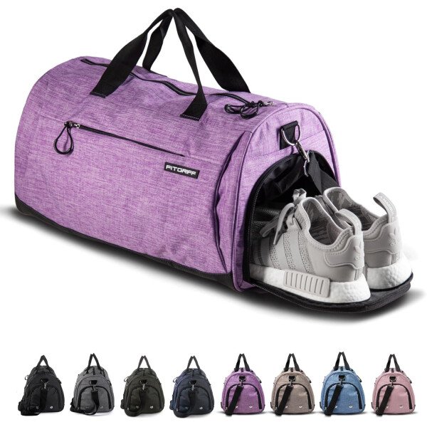 Fitgriff® Bolsa de gimnasio para hombres y mujeres con compartimento para zapatos y artículos húmedos, bolsa de lona para viajes, deportes, fitness y entrenamiento - Imagen 16
