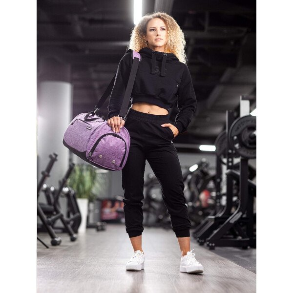 Fitgriff® Bolsa de gimnasio para hombres y mujeres con compartimento para zapatos y artículos húmedos, bolsa de lona para viajes, deportes, fitness y entrenamiento - Imagen 17