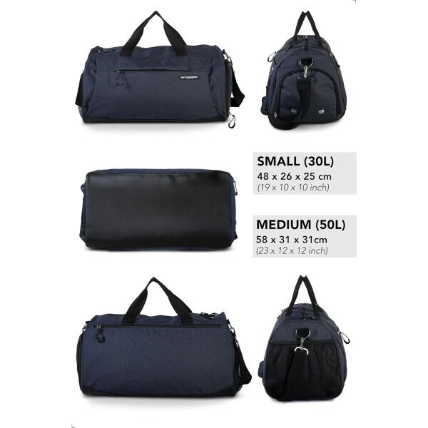 Fitgriff® Bolsa de gimnasio para hombres y mujeres con compartimento para zapatos y artículos húmedos, bolsa de lona para viajes, deportes, fitness y entrenamiento - Imagen 27