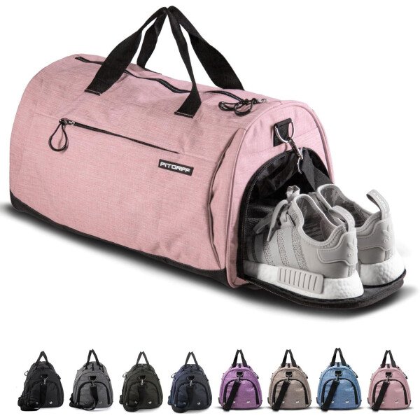 Fitgriff® Bolsa de gimnasio para hombres y mujeres con compartimento para zapatos y artículos húmedos, bolsa de lona para viajes, deportes, fitness y entrenamiento - Imagen 28