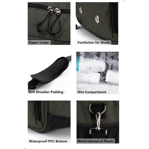 Fitgriff® Bolsa de gimnasio para hombres y mujeres con compartimento para zapatos y artículos húmedos, bolsa de lona para viajes, deportes, fitness y entrenamiento - Imagen 45