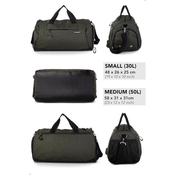 Fitgriff® Bolsa de gimnasio para hombres y mujeres con compartimento para zapatos y artículos húmedos, bolsa de lona para viajes, deportes, fitness y entrenamiento - Imagen 47