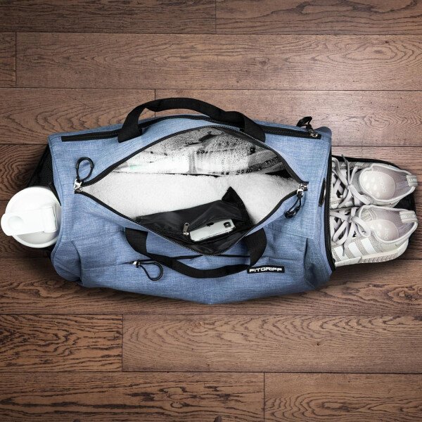 Fitgriff® Bolsa de gimnasio para hombres y mujeres con compartimento para zapatos y artículos húmedos, bolsa de lona para viajes, deportes, fitness y entrenamiento - Imagen 50