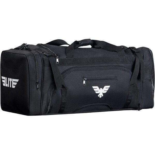 Elite Sports Monster MMA - Bolsa deportiva grande de 44 litros Cordura con compartimento de malla para zapatos y correa ajustable, MMA, BJJ, equipo de artes marciales, se adapta a Gi, sombreros