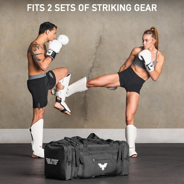Elite Sports Monster MMA - Bolsa deportiva grande de 44 litros Cordura con compartimento de malla para zapatos y correa ajustable, MMA, BJJ, equipo de artes marciales, se adapta a Gi, sombreros - Imagen 3