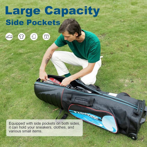 Golf Travel Bags for Airlines with Hard Case Top & Wheels, Hard Shell Top Protect Golf Club, 1680D Heavy Duty Oxford, Wide-Mouth Effortless Packing, Lightweight, MidnightFjord - Imagen 4