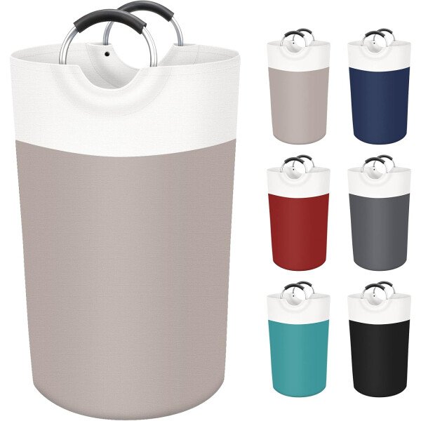 BlissTotes - Canasta de lavandería plegable para ropa sucia, tela impermeable con asas de aluminio protegidas de espuma para la universidad, dormitorio, familia, 90 litros, color negro - Imagen 15