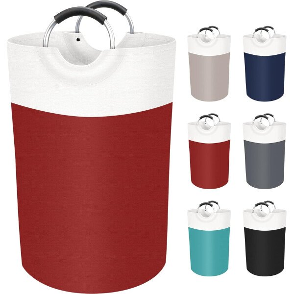 BlissTotes - Canasta de lavandería plegable para ropa sucia, tela impermeable con asas de aluminio protegidas de espuma para la universidad, dormitorio, familia, 90 litros, color negro - Imagen 48