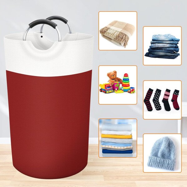 BlissTotes - Canasta de lavandería plegable para ropa sucia, tela impermeable con asas de aluminio protegidas de espuma para la universidad, dormitorio, familia, 90 litros, color negro - Imagen 60