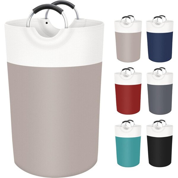 BlissTotes - Canasta de lavandería plegable para ropa sucia, tela impermeable con asas de aluminio protegidas de espuma para la universidad, dormitorio, familia, 90 litros, color negro - Imagen 67