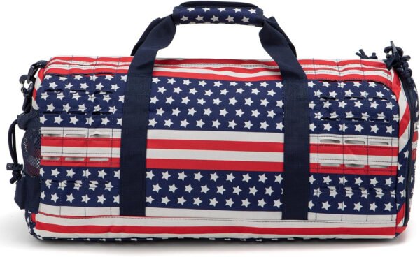 QT&QY Bolsa de lona táctica militar de 40 litros para hombres, bolsa de gimnasio, bolsa de viaje, bolsa de entrenamiento con compartimento para zapatos, bolsa de baloncesto, fútbol, fin de semana, Negro, Bolsa de lona para gimnasio - Imagen 11