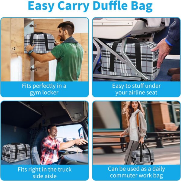 Pequeña bolsa de gimnasio de 14 pulgadas, ligera, de transporte, mini bolsa de lona para viajes y deportes, Negro -, Bolsa de gimnasio pequeña - Imagen 10