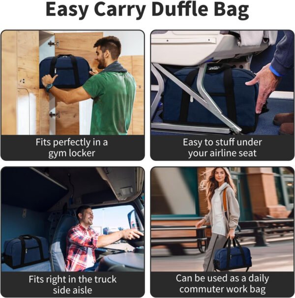 Pequeña bolsa de gimnasio de 14 pulgadas, ligera, de transporte, mini bolsa de lona para viajes y deportes, Negro -, Bolsa de gimnasio pequeña - Imagen 18