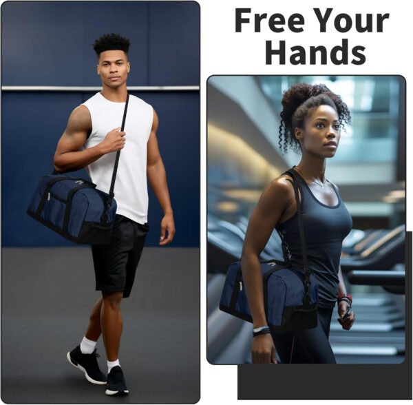 Pequeña bolsa de gimnasio de 14 pulgadas, ligera, de transporte, mini bolsa de lona para viajes y deportes, Negro -, Bolsa de gimnasio pequeña - Imagen 22