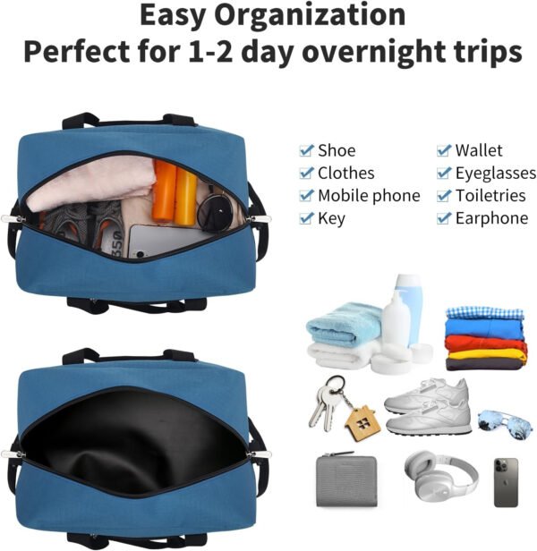 Pequeña bolsa de gimnasio de 14 pulgadas, ligera, de transporte, mini bolsa de lona para viajes y deportes, Negro -, Bolsa de gimnasio pequeña - Imagen 26