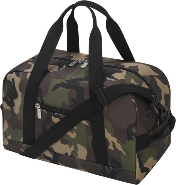 Pequeña bolsa de gimnasio de 14 pulgadas, ligera, de transporte, mini bolsa de lona para viajes y deportes, Negro -, Bolsa de gimnasio pequeña - Imagen 37
