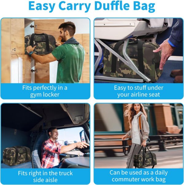 Pequeña bolsa de gimnasio de 14 pulgadas, ligera, de transporte, mini bolsa de lona para viajes y deportes, Negro -, Bolsa de gimnasio pequeña - Imagen 38