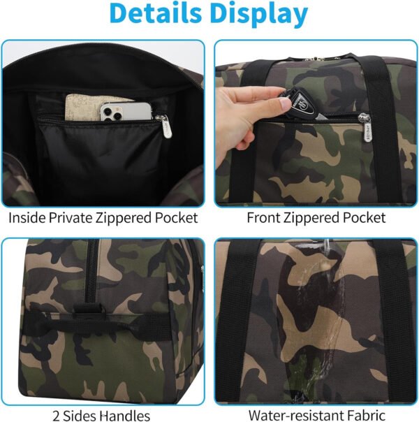 Pequeña bolsa de gimnasio de 14 pulgadas, ligera, de transporte, mini bolsa de lona para viajes y deportes, Negro -, Bolsa de gimnasio pequeña - Imagen 41