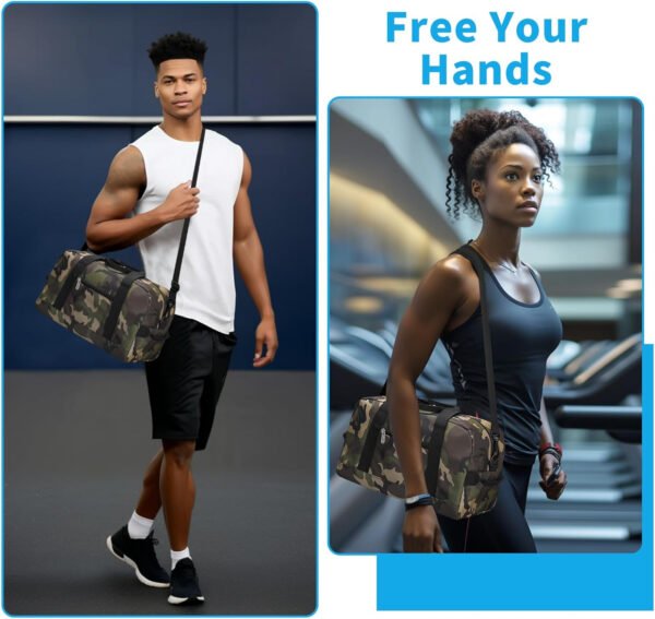 Pequeña bolsa de gimnasio de 14 pulgadas, ligera, de transporte, mini bolsa de lona para viajes y deportes, Negro -, Bolsa de gimnasio pequeña - Imagen 43