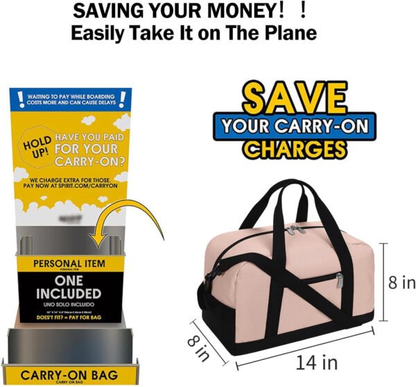 Pequeña bolsa de gimnasio de 14 pulgadas, ligera, de transporte, mini bolsa de lona para viajes y deportes, Negro -, Bolsa de gimnasio pequeña - Imagen 45