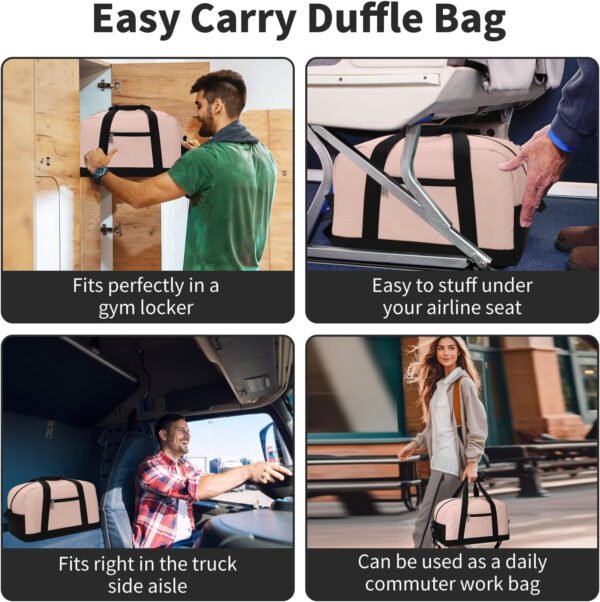 Pequeña bolsa de gimnasio de 14 pulgadas, ligera, de transporte, mini bolsa de lona para viajes y deportes, Negro -, Bolsa de gimnasio pequeña - Imagen 46